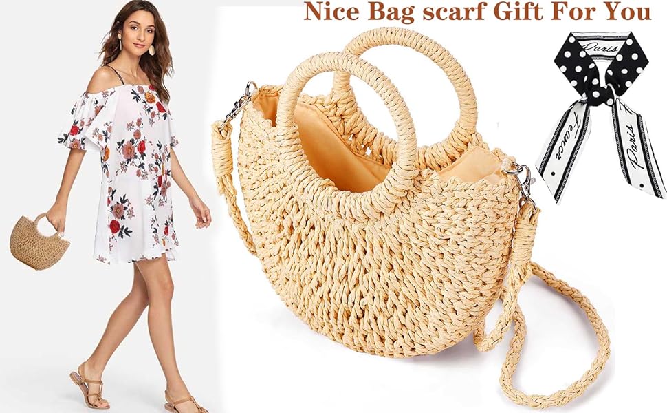 Straw Shoulder Bag For Women Woven Purse Beach Envelope Clutch Straws Wallet