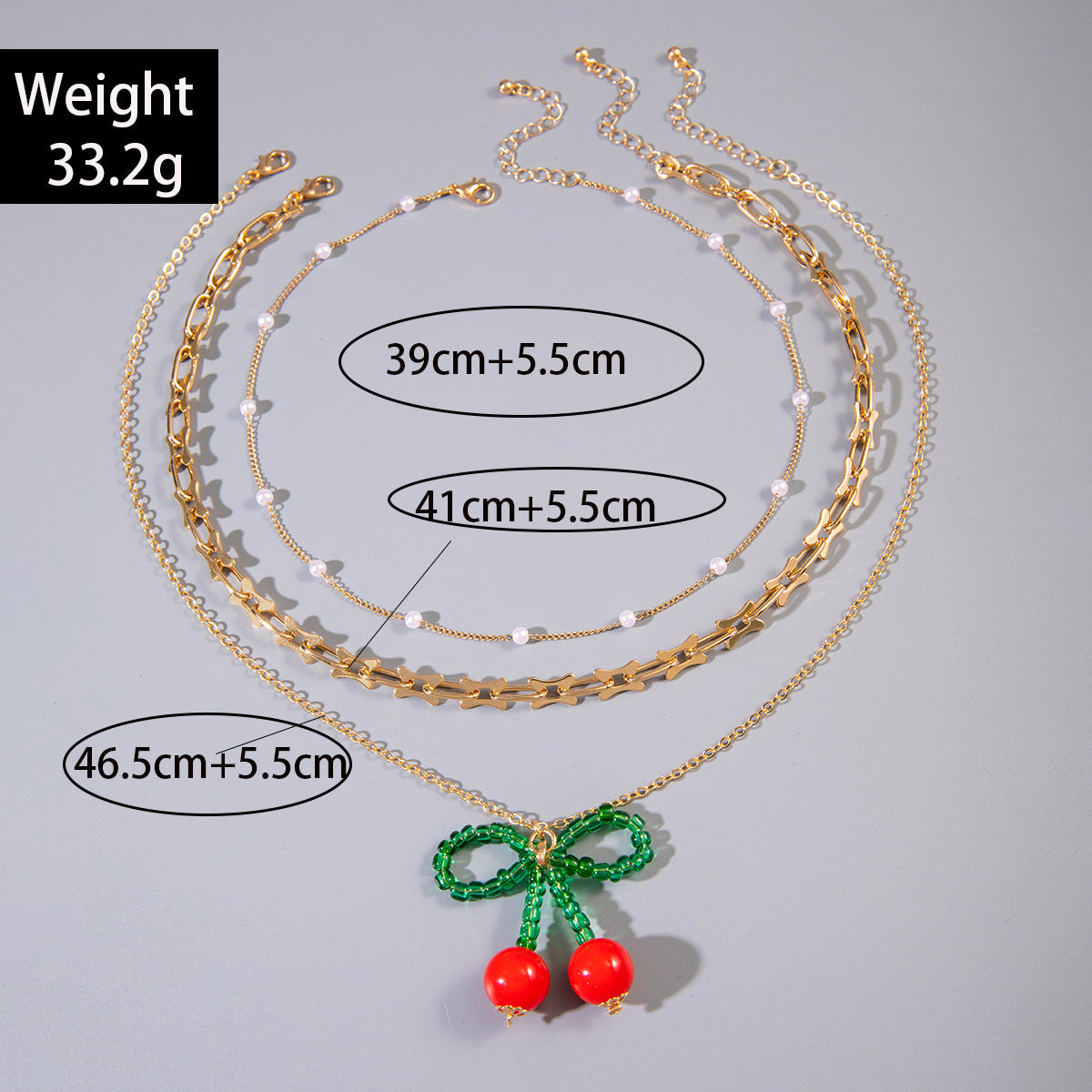 Exaggerated Acrylic Alloy Cherry Necklace