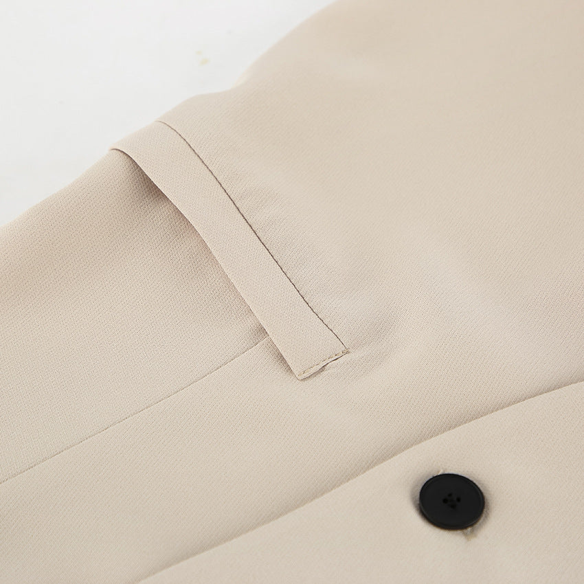 Spring and Summer retro V-Neck Sleeveless Suit Long Pants Set