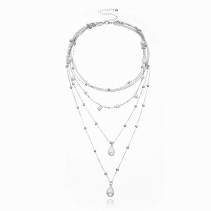 Vintage Pearl Multi-layer Round Bead Necklace