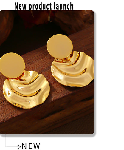 Geometric Pleated Glossy Earrings