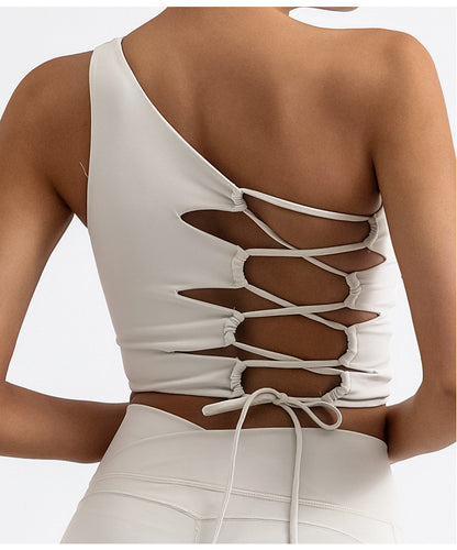 Outdoor One-Shoulder Lace-Up Quick-Dry Vest