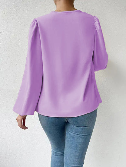 Chiffon Long Sleeve Loose Draped Shirt