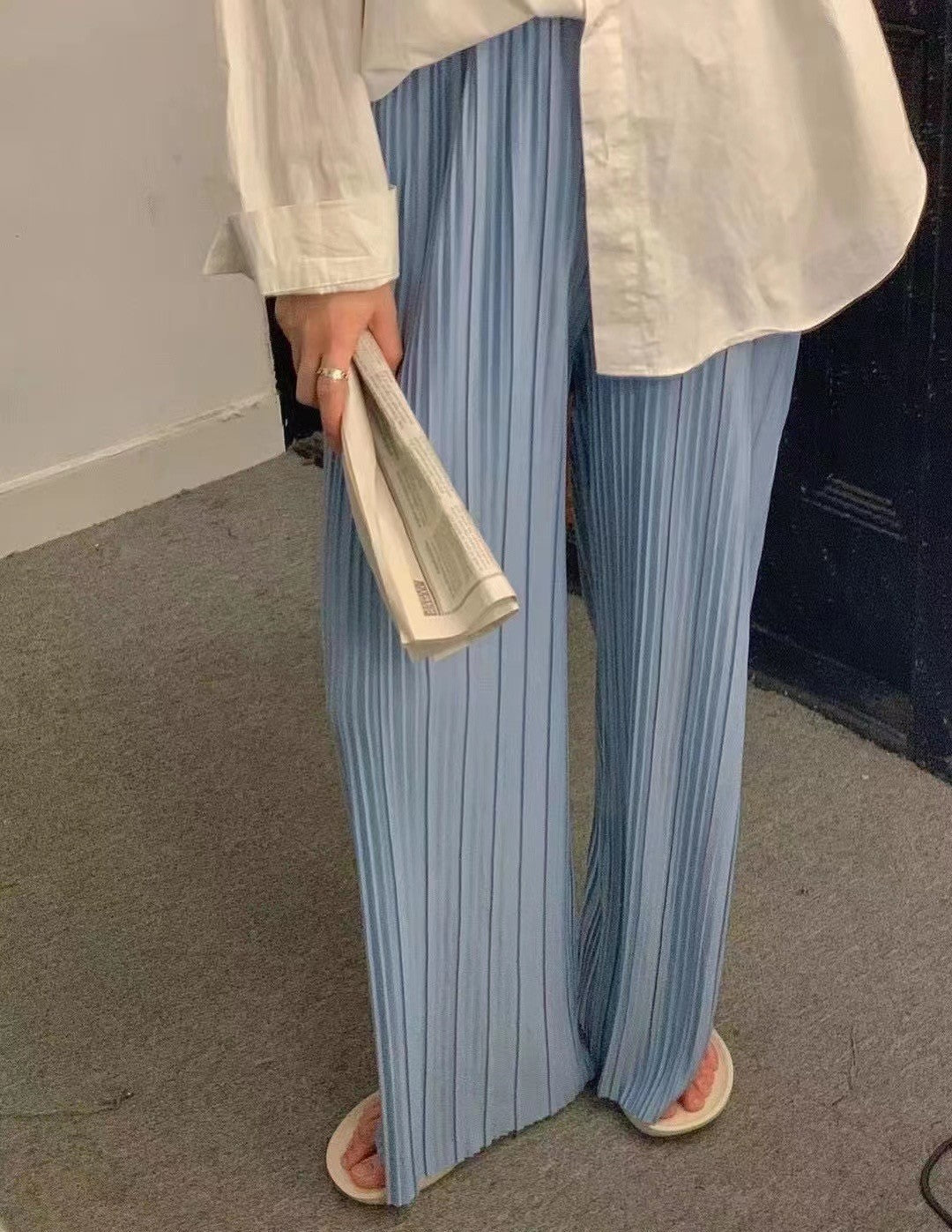 Summer Thin Pleated Pants Casual Versatile Wide-Leg Women's Pants