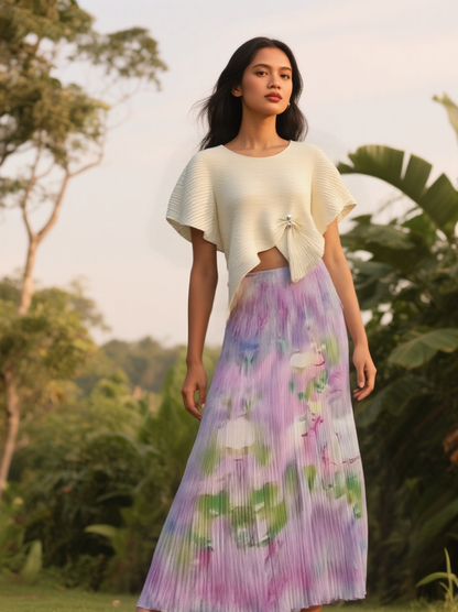 Pleated Series A-line Skirt High-end Feel Half Skirt