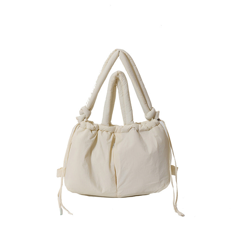 Cross-Border Hot Personality and Versatility down Cotton Backpack New Nylon Drawstring Lightweight Shoulder Bag Fashion Cloth Bag