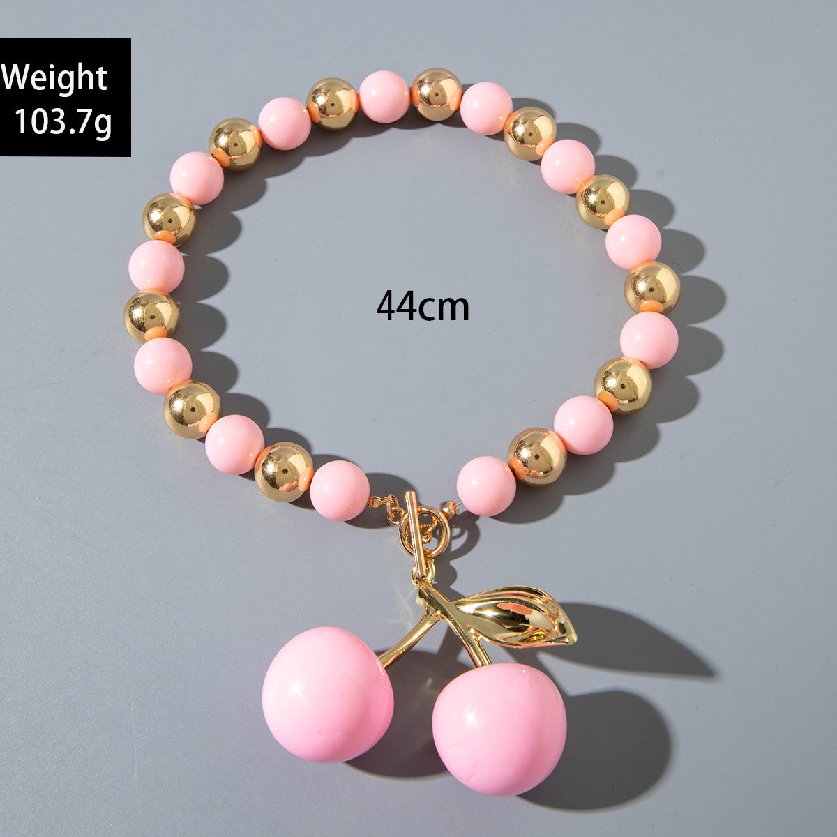 Exaggerated Acrylic Alloy Cherry Necklace