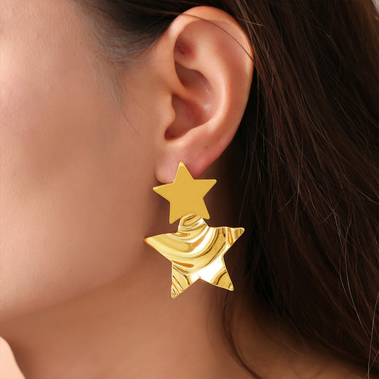 Geometric Pleated Glossy Earrings