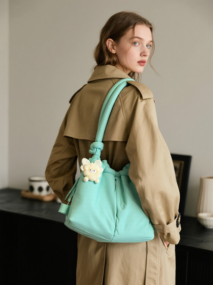 Casual and versatile one-shoulder nylon large capacity tote bag