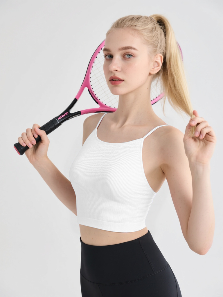 Solid Color Cross Thin Shoulder Strap Sports Breathable Yoga Bra with Chest Pads