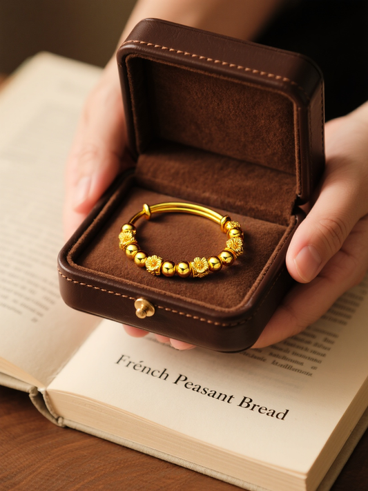 New Flower Adjustable Sand Gold Bracelet