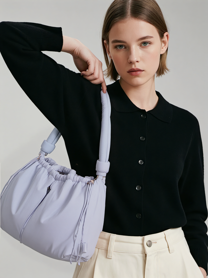 Cross-Border Hot Personality and Versatility down Cotton Backpack New Nylon Drawstring Lightweight Shoulder Bag Fashion Cloth Bag