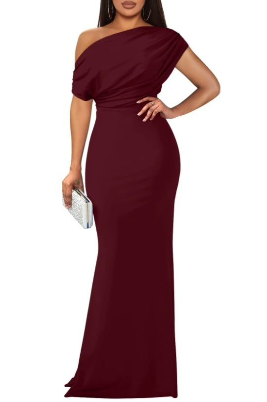 Spring Elegant Sleeveless Off-Shoulder Tight Long Dress