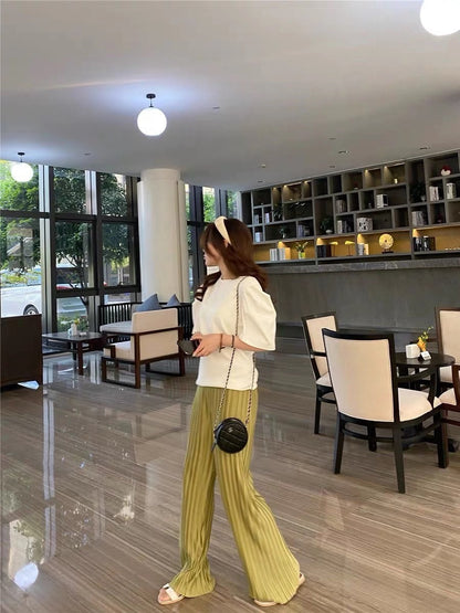 Summer Thin Pleated Pants Casual Versatile Wide-Leg Women's Pants