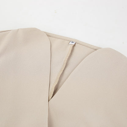 Spring and Summer retro V-Neck Sleeveless Suit Long Pants Set