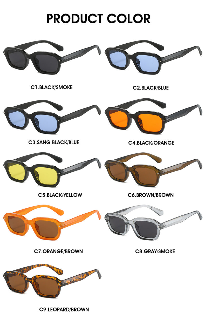 Retro high-end narrow frame square sunglasses