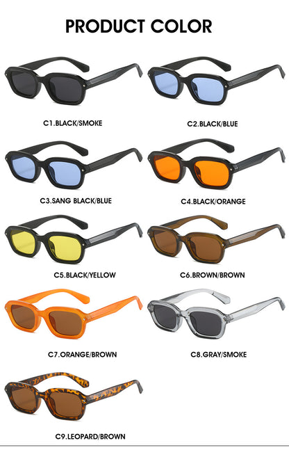 Retro high-end narrow frame square sunglasses
