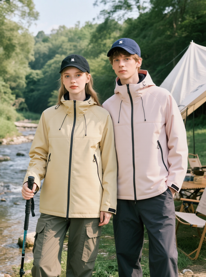 3-in-1 Waterproof Windproof Jacket Fleece Lined Outdoor Couple Hiking Jacket