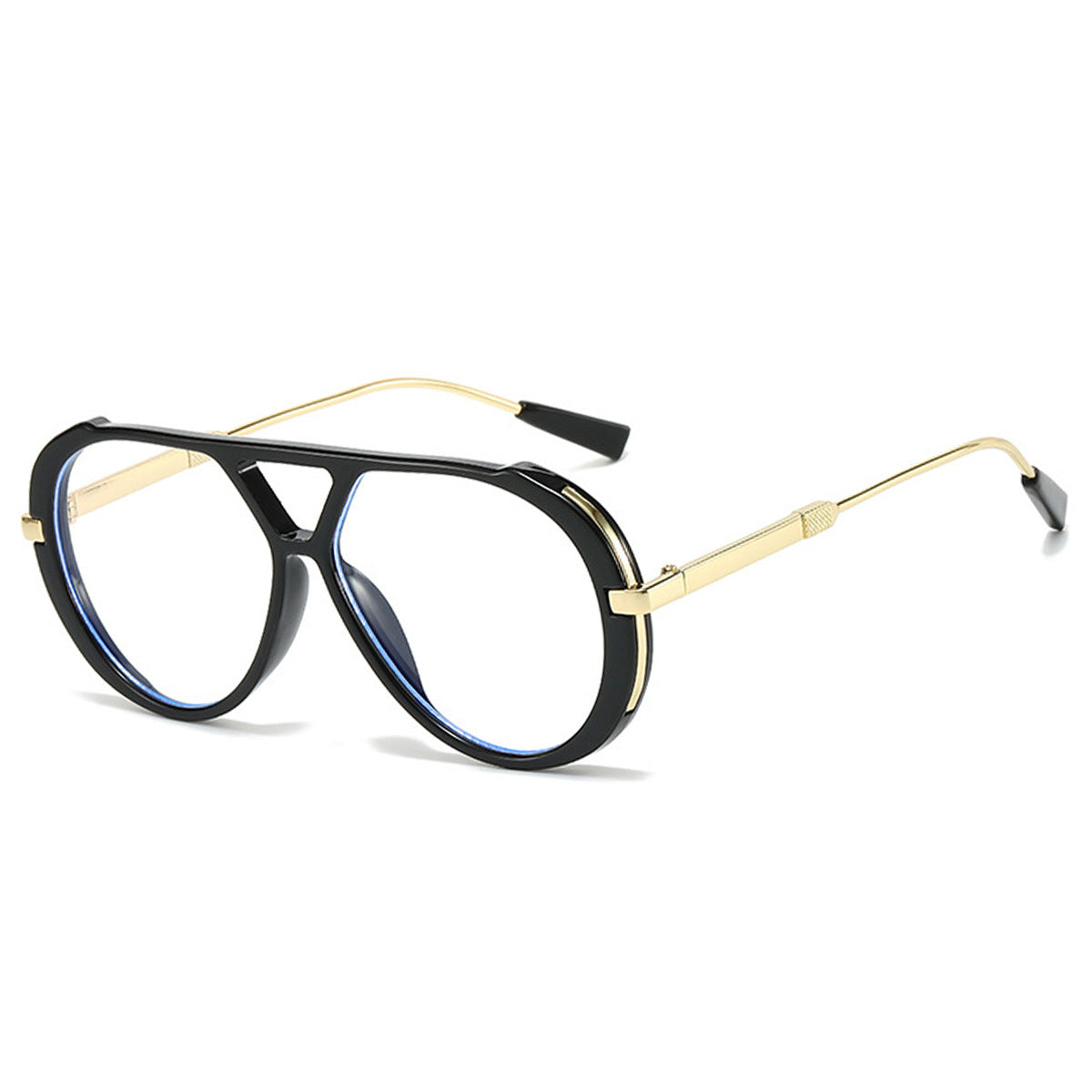Retro Leopard Print Frame Green Lens Double Bridge Sunglasses