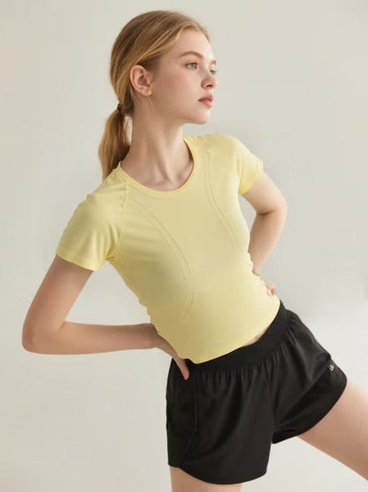 Seamless Antibacterial Lightweight Quick-Dry Slim Fit Yoga T-Shirt