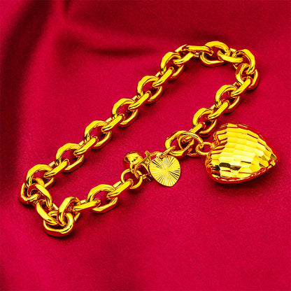 Gold Filled Hollow Heart Design Bracelet