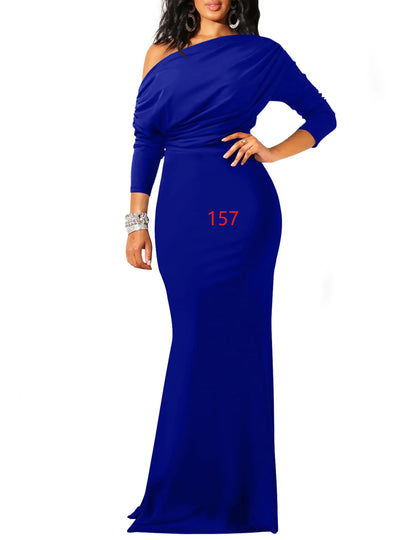 Spring Elegant Sleeveless Off-Shoulder Tight Long Dress