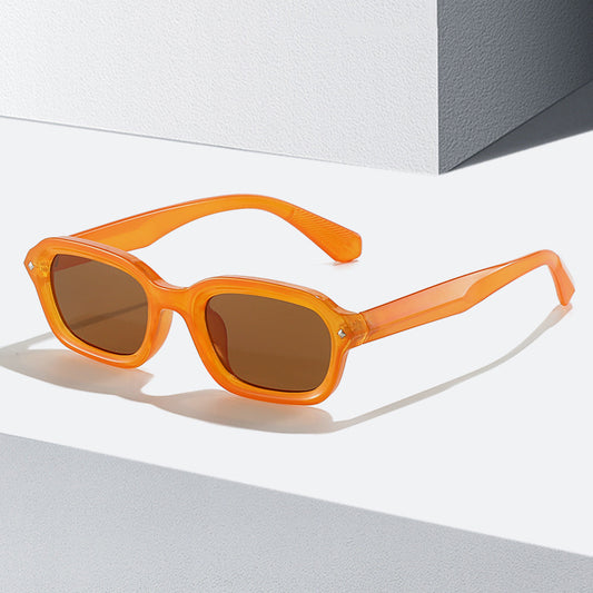 Retro high-end narrow frame square sunglasses