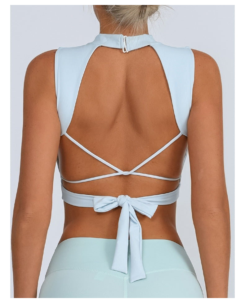 Fitness Nude Quick-Dry Padded Tie Vest