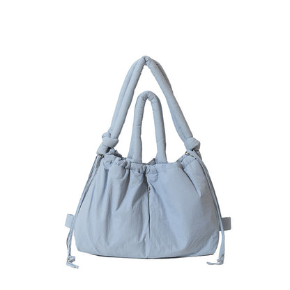 Cross-Border Hot Personality and Versatility down Cotton Backpack New Nylon Drawstring Lightweight Shoulder Bag Fashion Cloth Bag