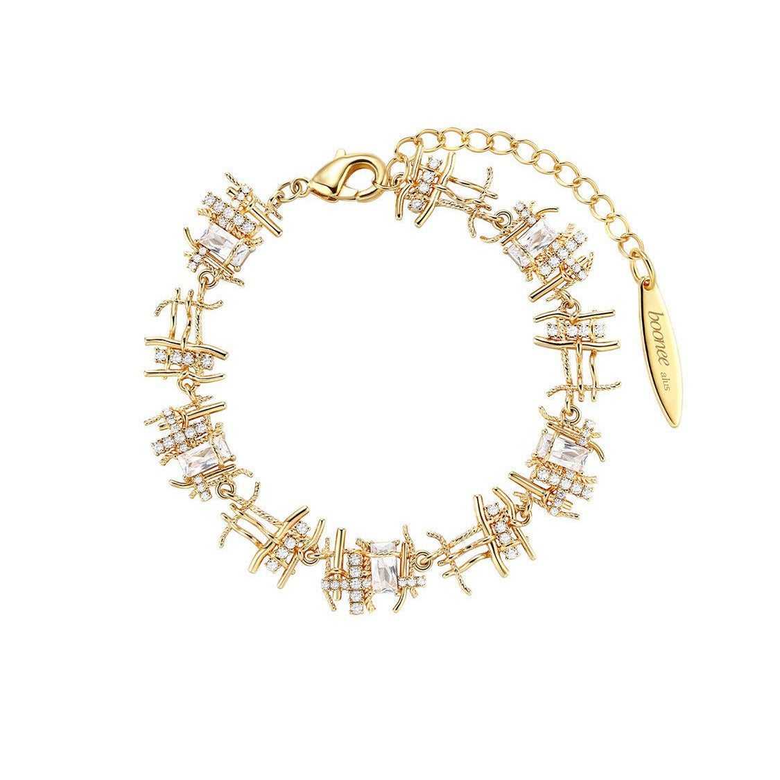 Braided Zircon Hollow Bracelet