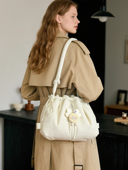 Casual and versatile one-shoulder nylon large capacity tote bag