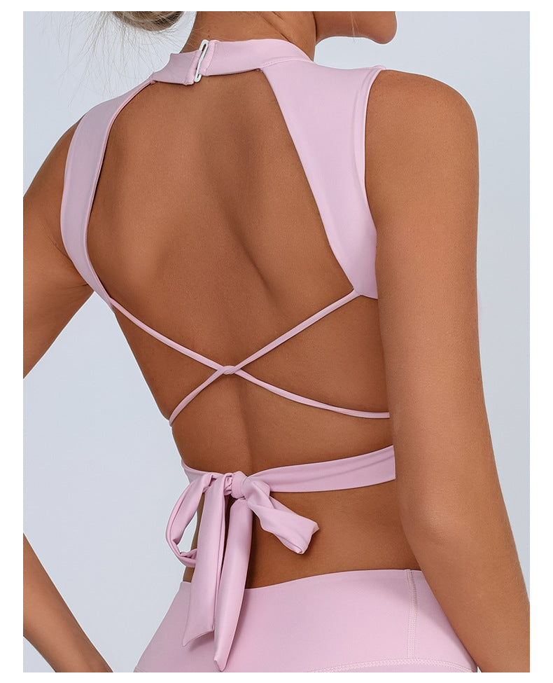 Fitness Nude Quick-Dry Padded Tie Vest