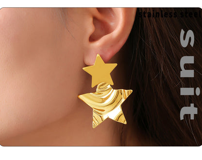 Geometric Pleated Glossy Earrings