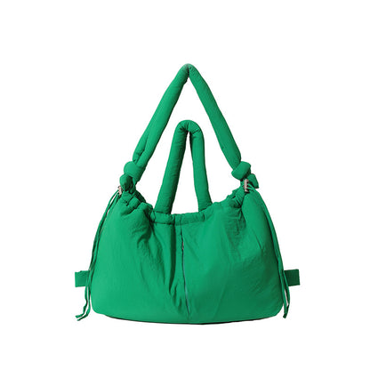 Cross-Border Hot Personality and Versatility down Cotton Backpack New Nylon Drawstring Lightweight Shoulder Bag Fashion Cloth Bag