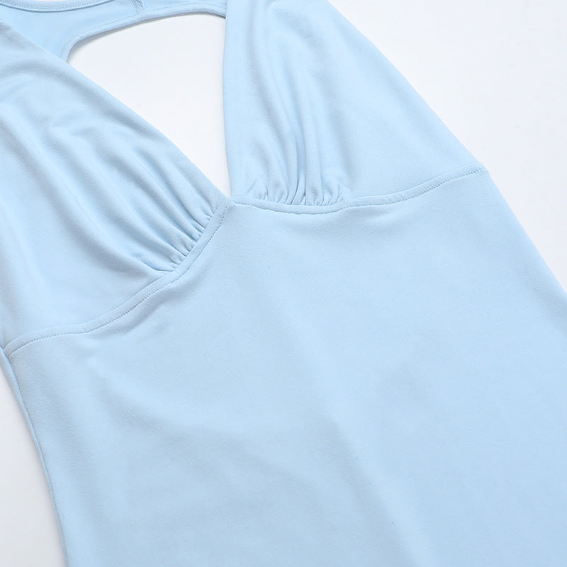 Elegant Sexy Slim V-neck Backless Slim Dress
