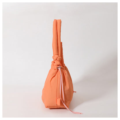 Cross-Border Hot Personality and Versatility down Cotton Backpack New Nylon Drawstring Lightweight Shoulder Bag Fashion Cloth Bag