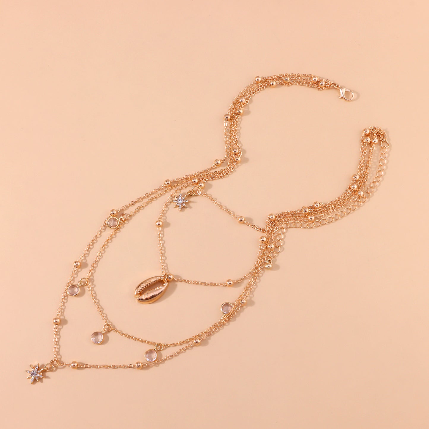 Multi-layer Zircon Hexagram Necklace