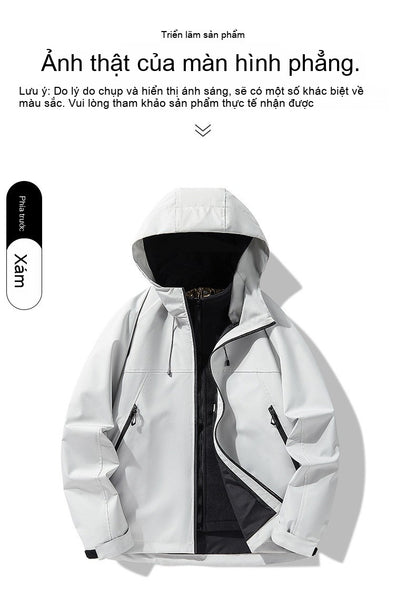 3-in-1 Waterproof Windproof Jacket Fleece Lined Outdoor Couple Hiking Jacket