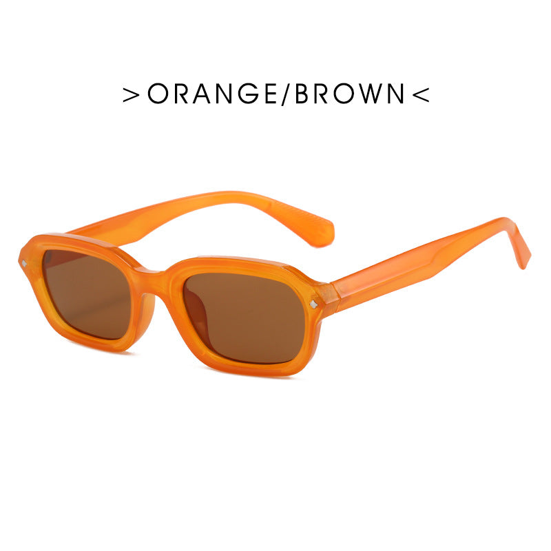 Retro high-end narrow frame square sunglasses