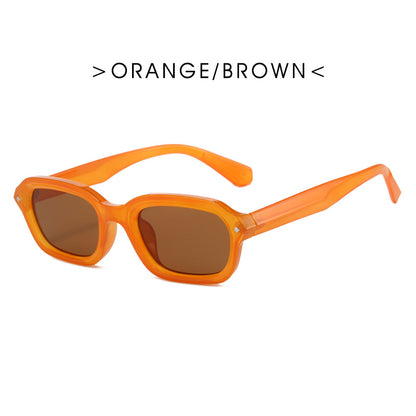 Retro high-end narrow frame square sunglasses