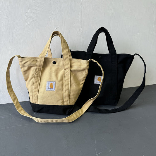 2025 Spliced Wear-Resistant Casual American Workwear Crossbody Canvas Bag