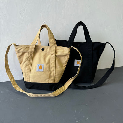 2025 Spliced Wear-Resistant Casual American Workwear Crossbody Canvas Bag
