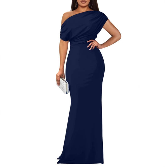 Spring Elegant Sleeveless Off-Shoulder Tight Long Dress