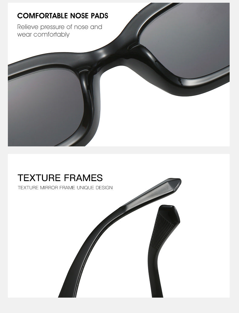 Retro high-end narrow frame square sunglasses