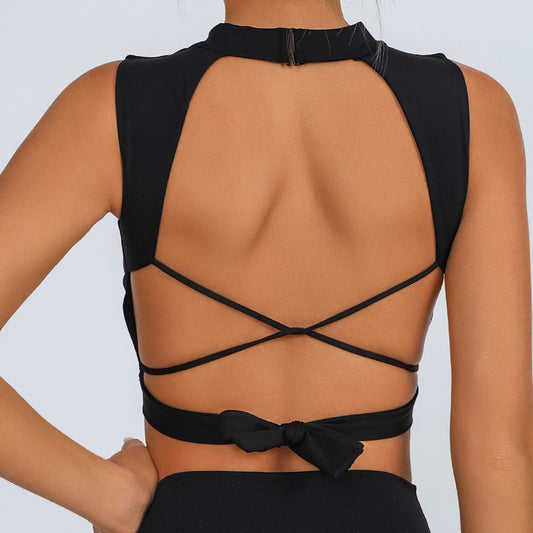 Fitness Nude Quick-Dry Padded Tie Vest