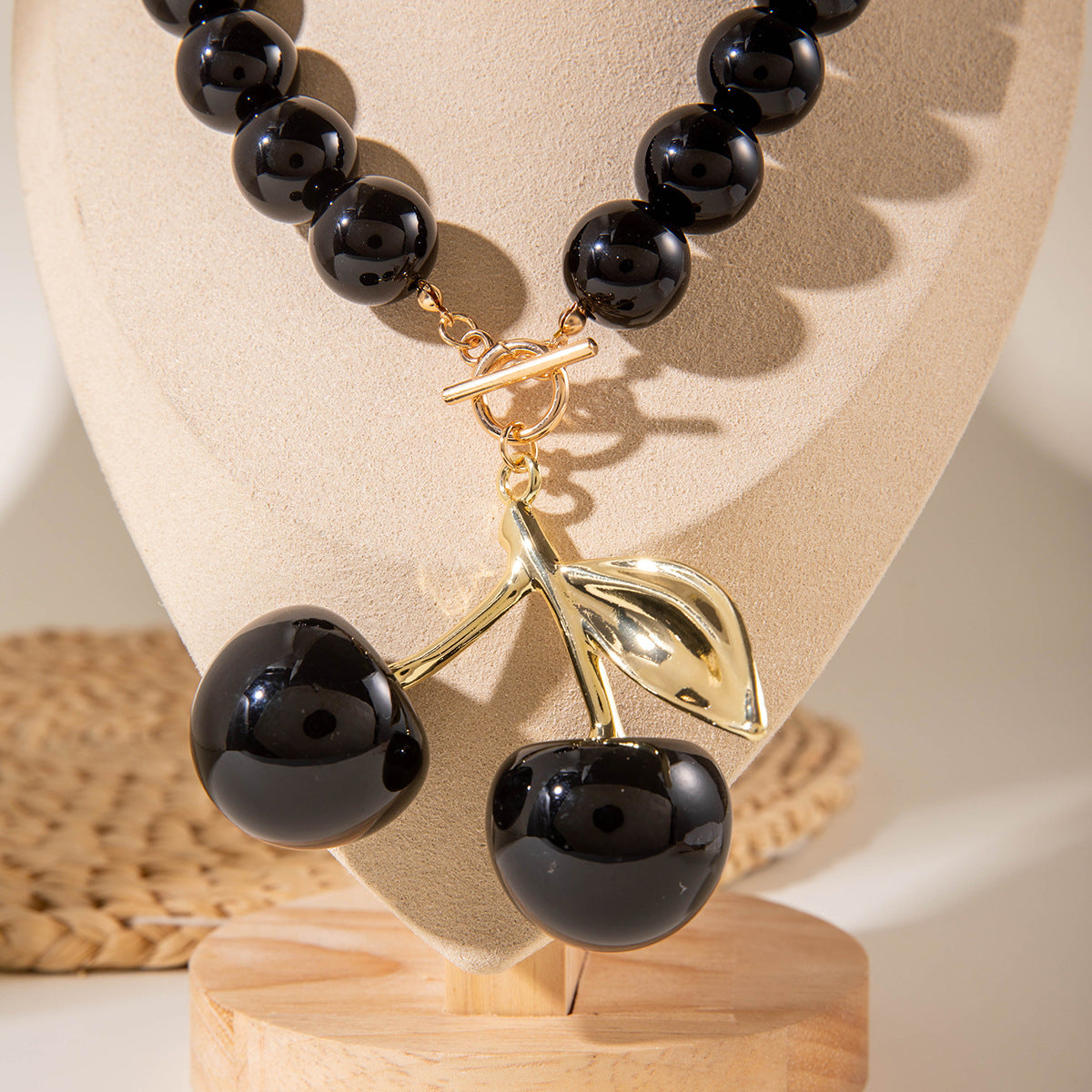 Exaggerated Acrylic Alloy Cherry Necklace