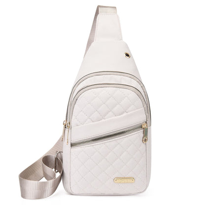 Simple Women's Multi-layer Embroidery Large Capacity Outdoor Casual Crossbody Bag