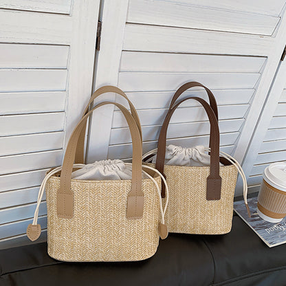 Summer Vacation Straw Bag Cross body Small Square Bag