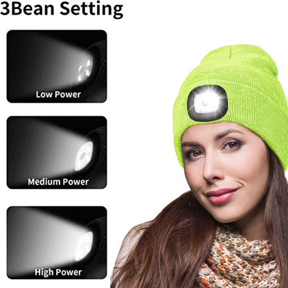 Outdoor LED Warm Lighting Knitted Hat Night Walking Hat Fishing Hat Glowing LED Knitted Hat Outdoor
