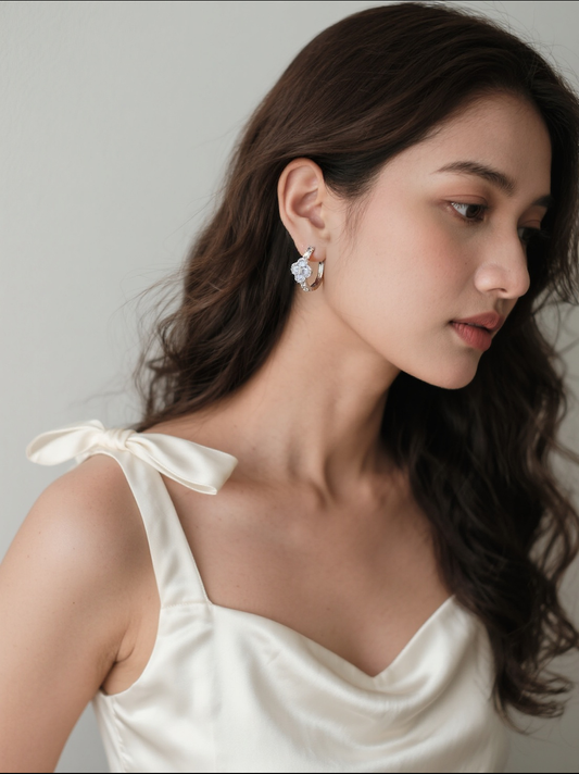 French Style Petite Flower Earrings